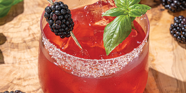 Spicy Blackberry Basil Margarita