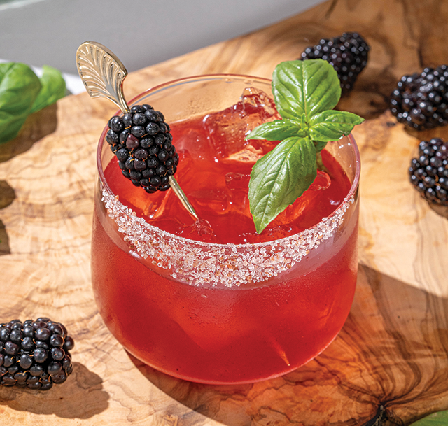 Spicy Blackberry Basil Margarita
